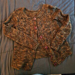 Custom Made Knit Cardigan, Brown blended wool